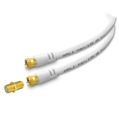 2m Sat Verlängerungskabel HD Anschlusskabel 135dB vergoldet Kabel 4K Satkabel