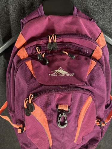 High Sierra Backpack In Purple And Pink Colors For School/Hiking/Travel Use - Picture 2 of 15