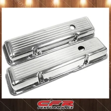 Cobra-Tek Fits  58-86 Chevy SB Small Block Short Polished Aluminum Valve Covers