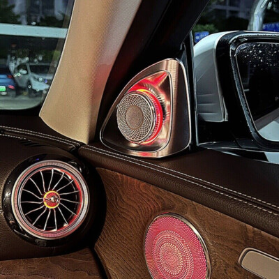 For Mercedes Benz C Class W205 Tweeter LED Speaker Door Audio Trim Ambient Light