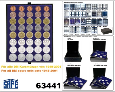 Nova-deluxe-Münztableaus-5x-Kursmünzensätze-1-2-5-10-50-Pf.-1-2-5-DM SAFE-63441