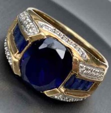 2Ct Oval Cut Lab Created Blue Sapphire Wedding Band Ring 14K Yellow Gold Plated