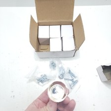 Lot of 6 Crystal Glass 1" ROUND Drawer Cabinet Pulls Knobs Handles Gold Base