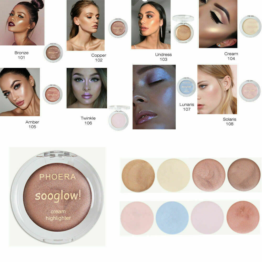 Image 31 - PHOERA Brighten Face Highlighter Cream SoGlow Liquid Illuminator Makeup Shimmer 