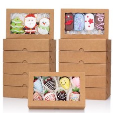 50PCS 8x5x2Inch Bakery Boxes with Window Chocolate Covered Strawberries Boxes...