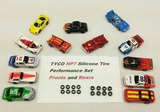 ☆16 Silicone Tires☆ For TYCO HP7 HO slot car upgrade .420 Fronts & .444 Rears 