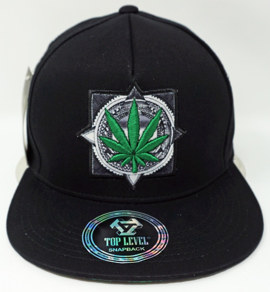 Top Level‎ Majurana Hat Amazon.com: Top Level Marijuana Embroidery Flat Bill  main image 3