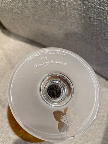 MICHAEL WEEMS FOR TOMMY BAHAMA BROWN ETCHED MARTINI GLASS NICE! LARGE 2003 - Picture 6 of 6