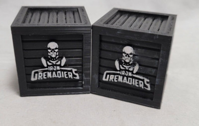 3x Custom 3D Printed DESTRO Iron Grenadier RAH 3.75 Scale Crates Terrain Diorama