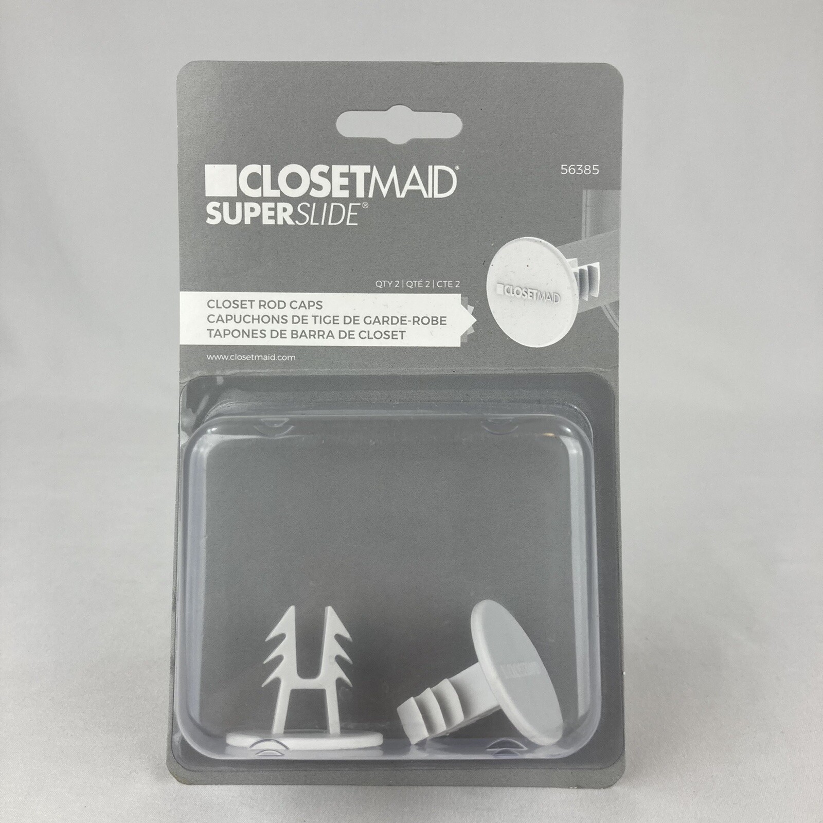 CLOSETMAID SuperSlide Closet ROD CAPS White 56385 New 2 Caps In Pack eBay