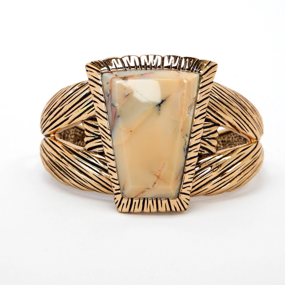 Brazalete grande Barse ágata tono dorado, 63 gramos Foto 3 de 4