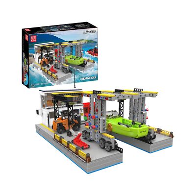 Mould King 10142 Dock Schiff Reparatur Fabrik Gebäude Set | 1.273 Teile