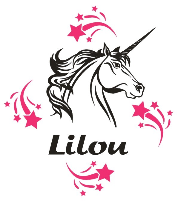 Sticker licorne 45cm prénom au choix créez un coin lecture magique pour enfant