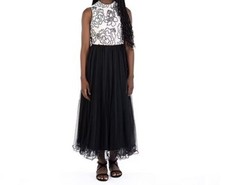 New: Speechless Big Girls Sleeveless Floral Maxi Dress, Size:8, White  Black