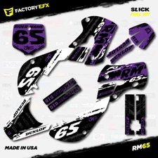 White & Purple Slick Graphics Sticker Kit fits Suzuki RM65 RM 65 01-22 Decals