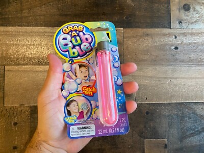 Grab A Bubble Kids Toy NEW Pink Wand Catch Em Stack Em Fun Chase Magic Gift