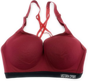 red strappy sports bra