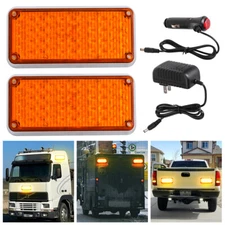 LED Wireless Hazard Beacon Strobe Emergency Flash Warn Light Rechargeable -Amber