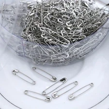 Safety Pins Size 00 = 3/4'', all steel, nickle plated, 200 pieces per pack,  usa