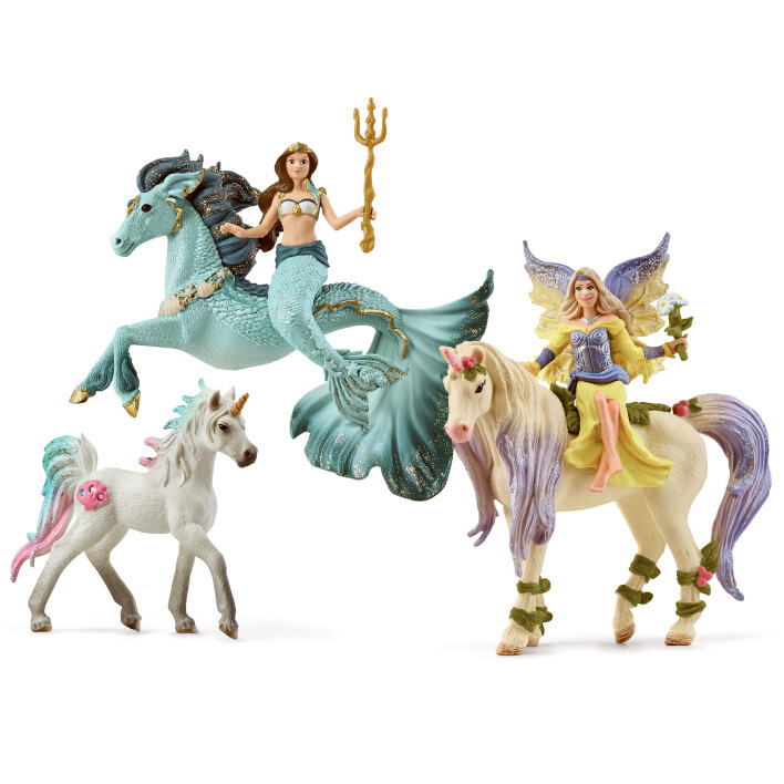 Schleich 72178 Bayala Starter Set Fairy Mermaid Unicorn Foal Eyela Feya fairies