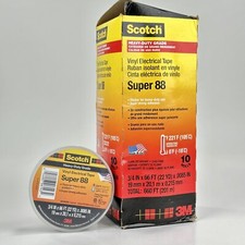 3M Scotch Super-88 Vinyl Electrical Tape 3/4 in x 66 ft 10 Roll Box 