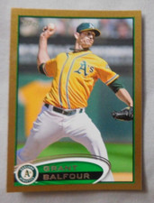 2012 Topps Gold 1985/2012 #652 Grant Balfour Oakland Athletics  mint
