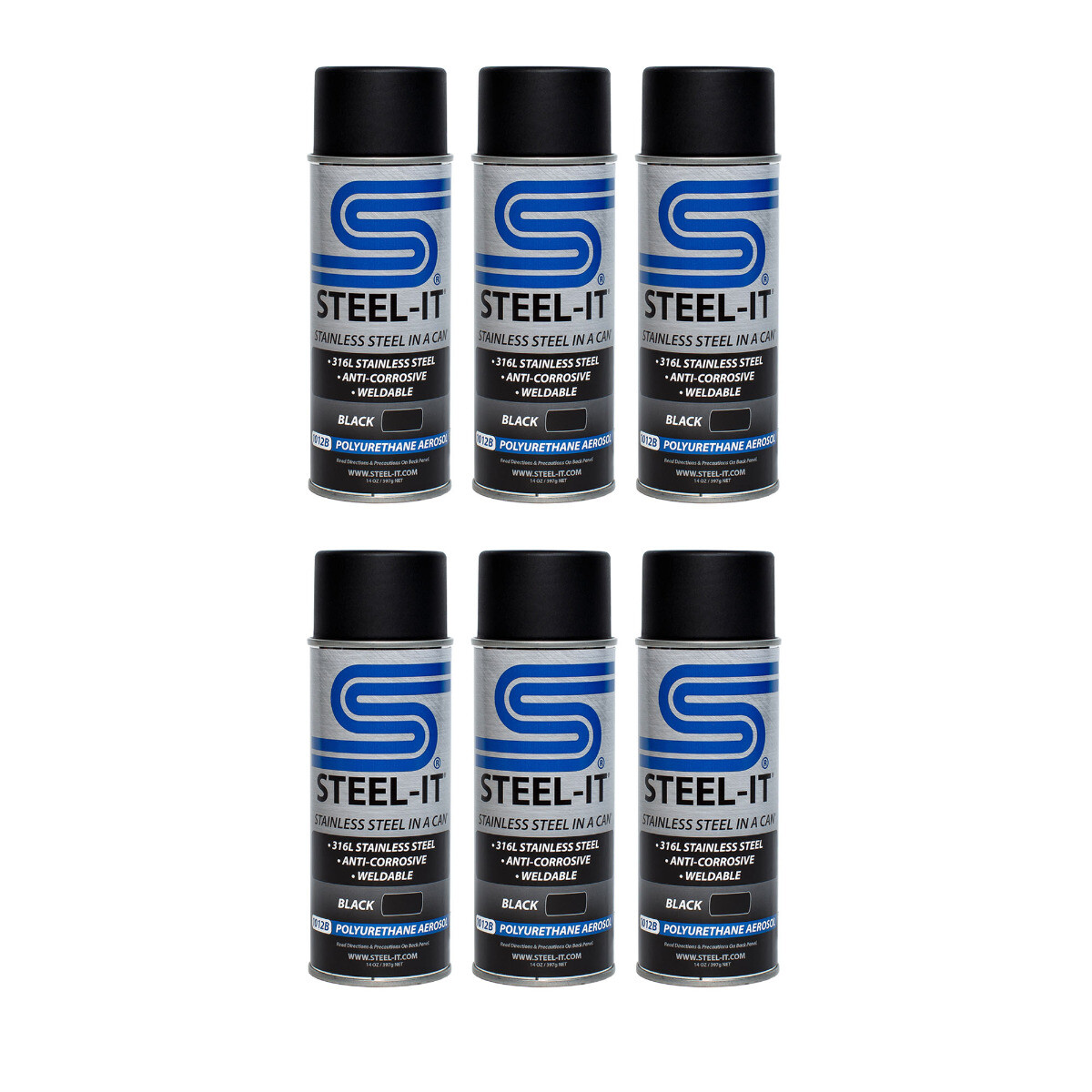 Steel-it 1012B Black Polyurethane Stainless Steel Spray 14oz Can