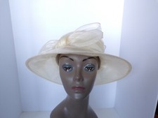 New Womens Josette Organza Micro Brim Dress Hat Ivory - MSRP 64