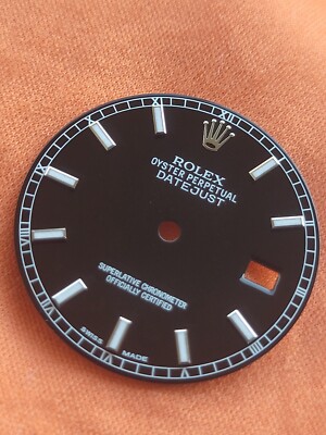 Rolex 100% original all steel men 36 mm quick set glossy black dial. Real Minty!
