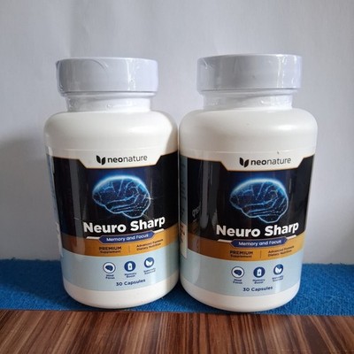 2 bottles Neonature Neuro Sharp Memory & Focus  Dietary Supplement 60 Capsules