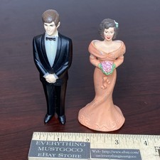 2 Vtg BAKERY CRAFTS Wedding Cake Topper 1996 Bride  Groom 1986 Figure 4  READ