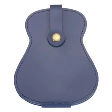 Guitar Picks Holder Case Artificial PU Leather Guitar Pick Case Dark Blue