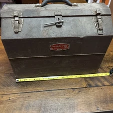 Vintage Stanley Proto J9951 10"x 18"x 14" Cantilever ToolBox 4 Tray USA Read!