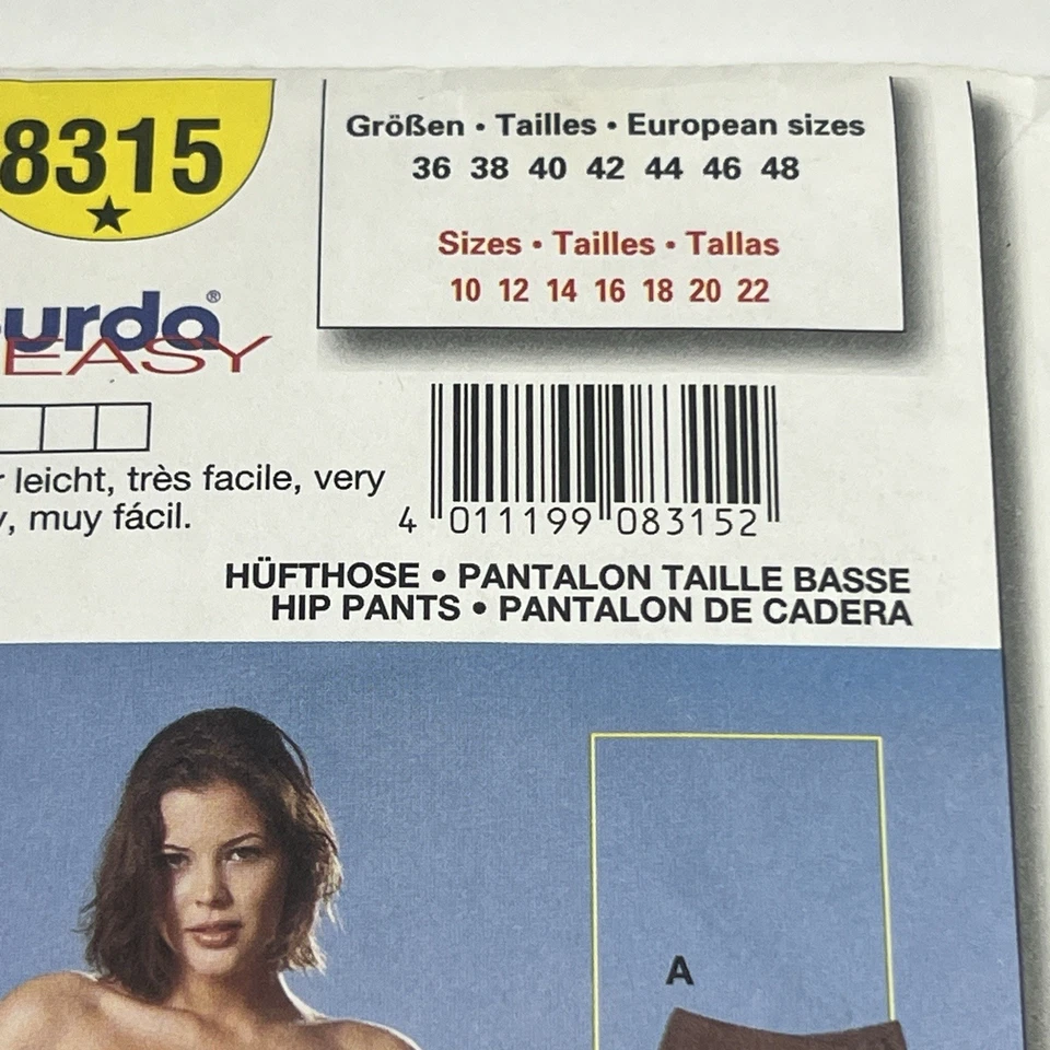 Burda Young Fashion Misses Hip Pants Size 10 - 22 Uncut Sewing Pattern 8315 - Image 3 of 4