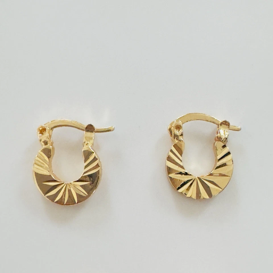 14K gold Plated Little Girl Hoops. New - Image 2 of 4