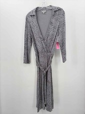 Pre-Owned Pure Collection Grey Size 6 Wrap Midi Long Sleeve Dress