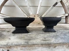 Pair Vintage McCoy Pedestal Planters Bulb Starters Matte Black 1950’s