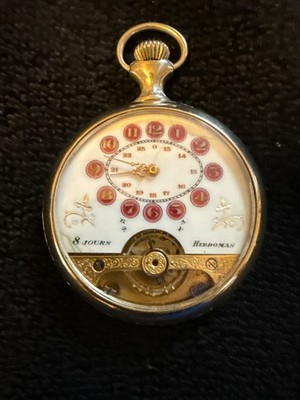 Hebdomas 8 Hours Neusilber Open Face Taschesuhr  / Durchmesser 50.0 Mm
