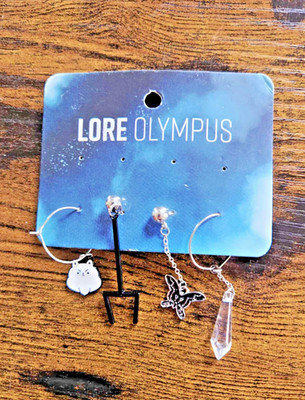 Set of 4 Mismatched Earrings Lore Olympus Inspired Mythology Cosplay Jewelry
