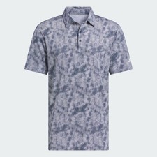  70 Adidas Men's Ultimate365 Textured Print Polo Shirt - Navy/White -Medium-New