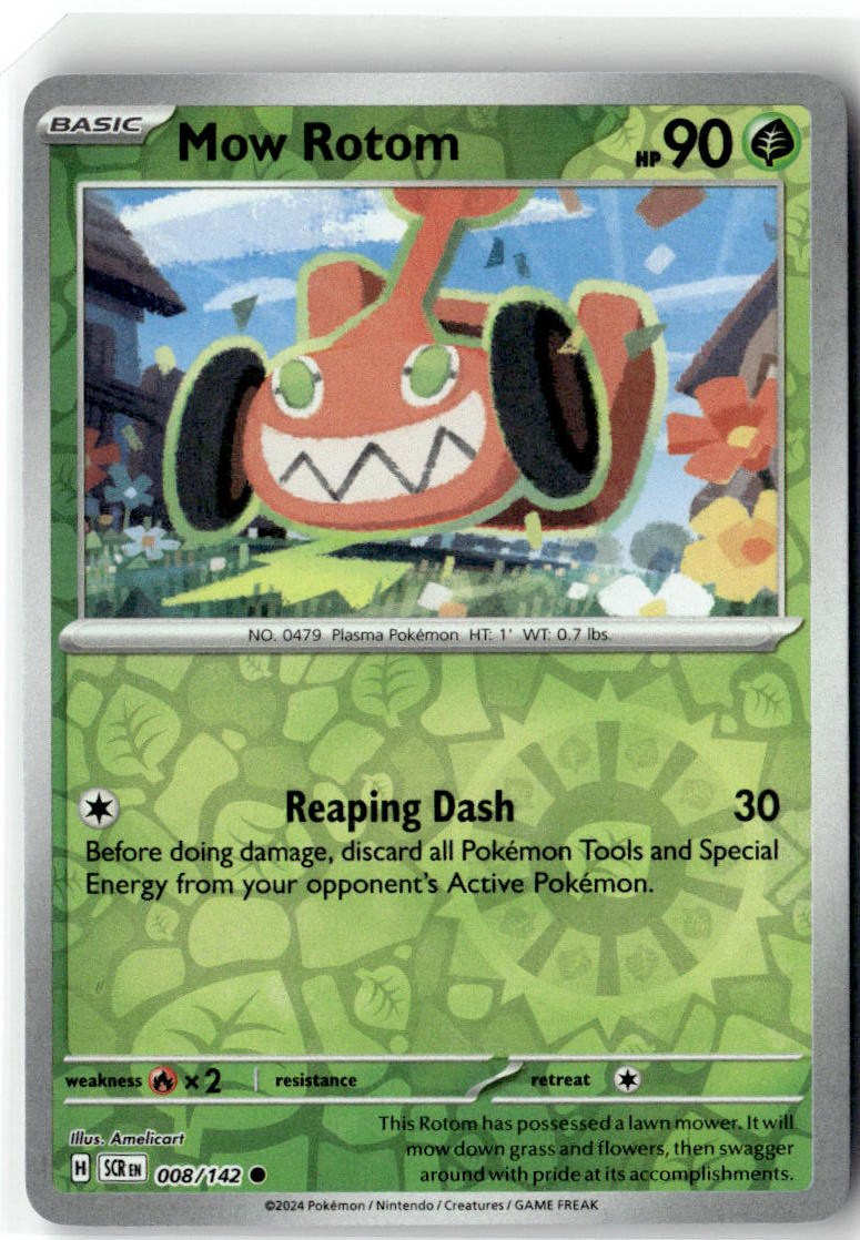 Mow Rotom 8/142 Common Stellar Crown Pokemon Reverse Holo NM/M