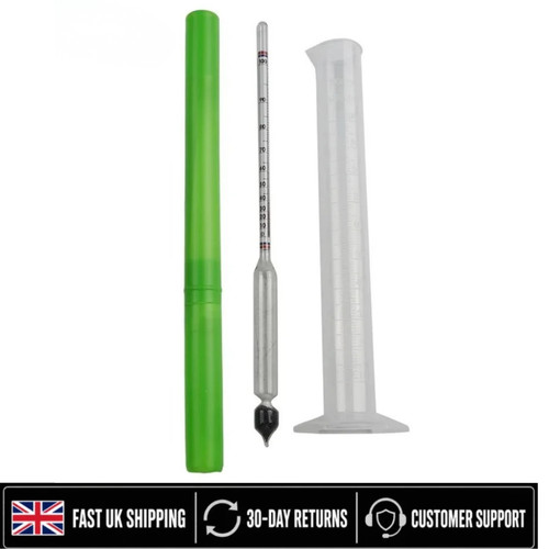 One Set Triple Scale Alcohol Hydrometer and Test Jar for Home Brew Wine