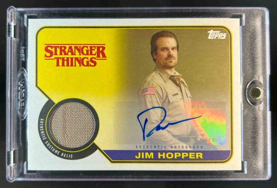2018 Topps Stranger Things David Harbour Disfraz Reliquia Automático Jim Hopper #10/10