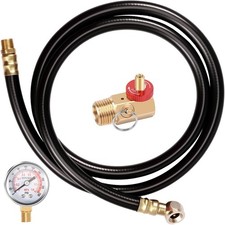 Air Tank Valve Kit With Gauge 0-200 Psi Pressure Gauge Air Tank Hose Assembly Air Tank Valve Kit With Gauge 0-200 Psi Pressure Gauge Air Tank Hose Assembly