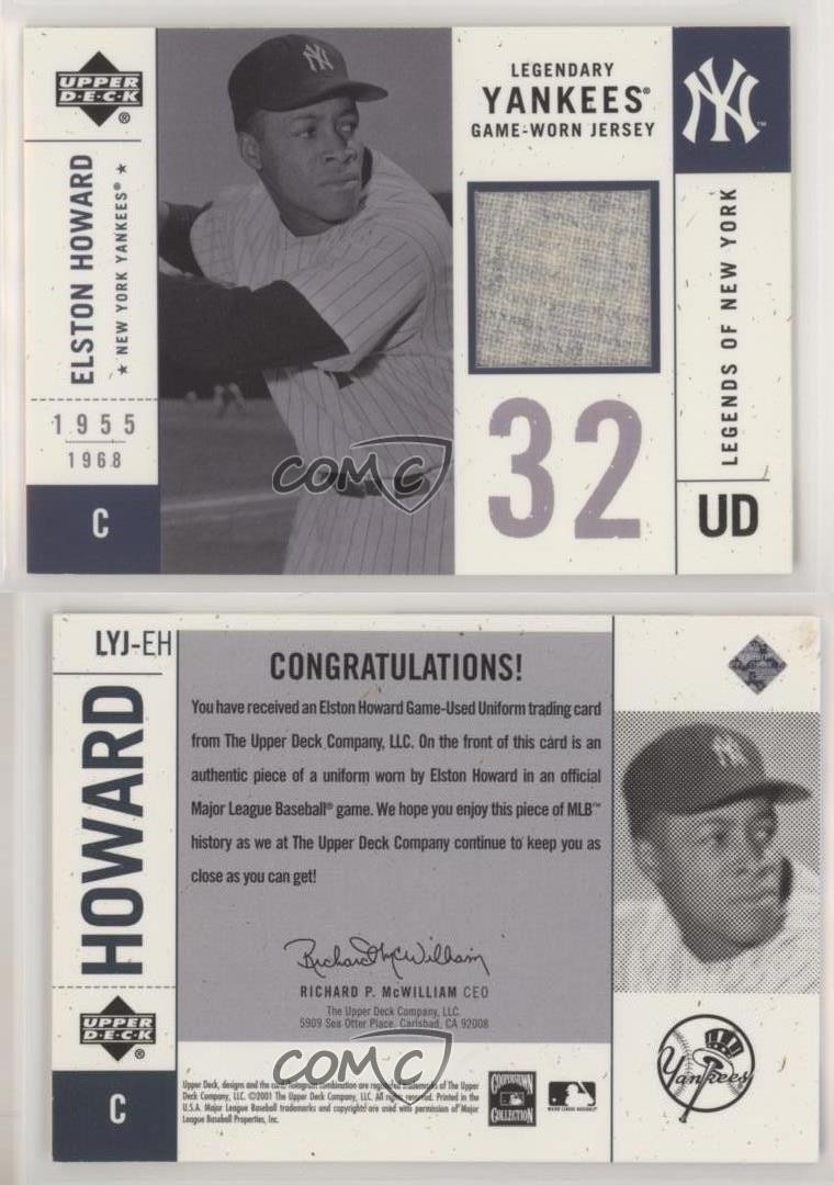 2001 Legends of New York Yankees Legendary Game-Worn Jersey Relic Elston Howard view 3