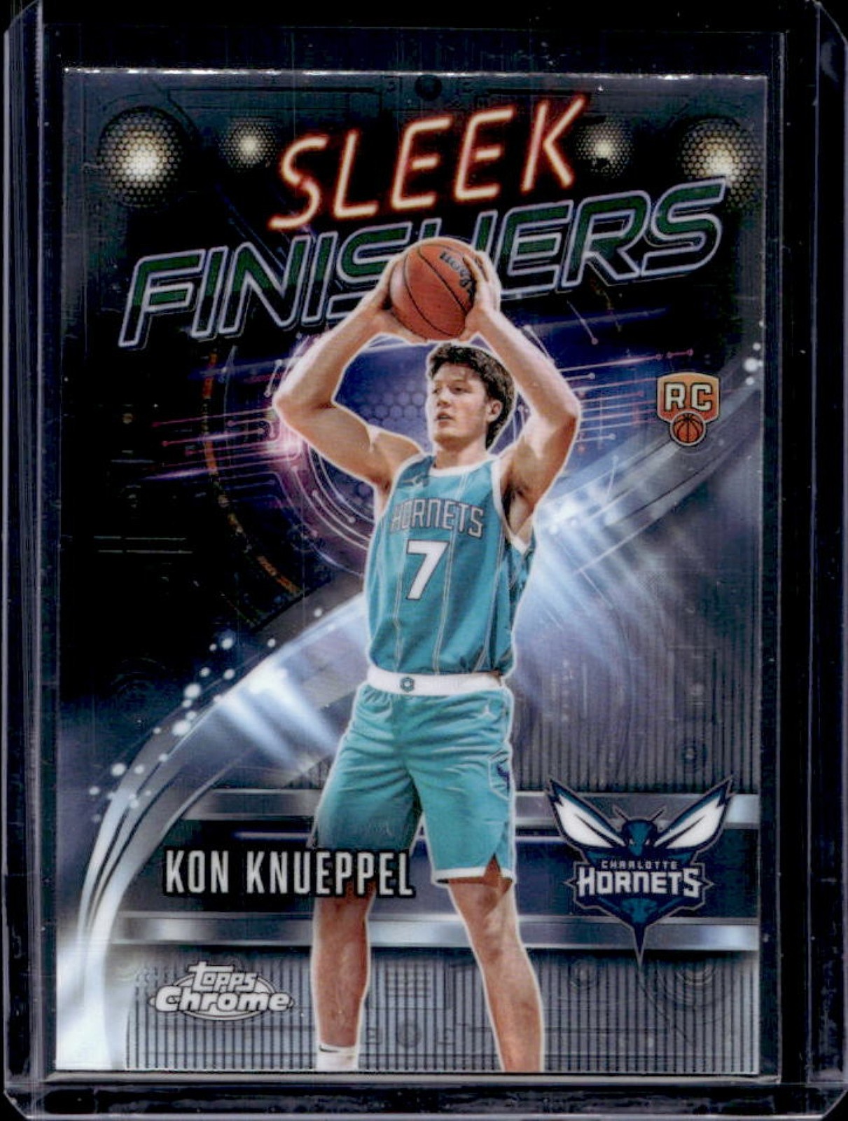 2025-26 Topps Chrome Kon Knueppel Sleek Finishers RC Rookie #SF-24 Hornets