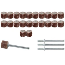 24Pcs Sanding Sandpaper Flap Wheel Discs for Rotary Tool 3mm Shank 80-600Grit