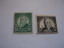 U.S.P.S. Unused Stamps #622, #623, MNH, 1925-26, Flat Plate Print, Perf. 11 Nice