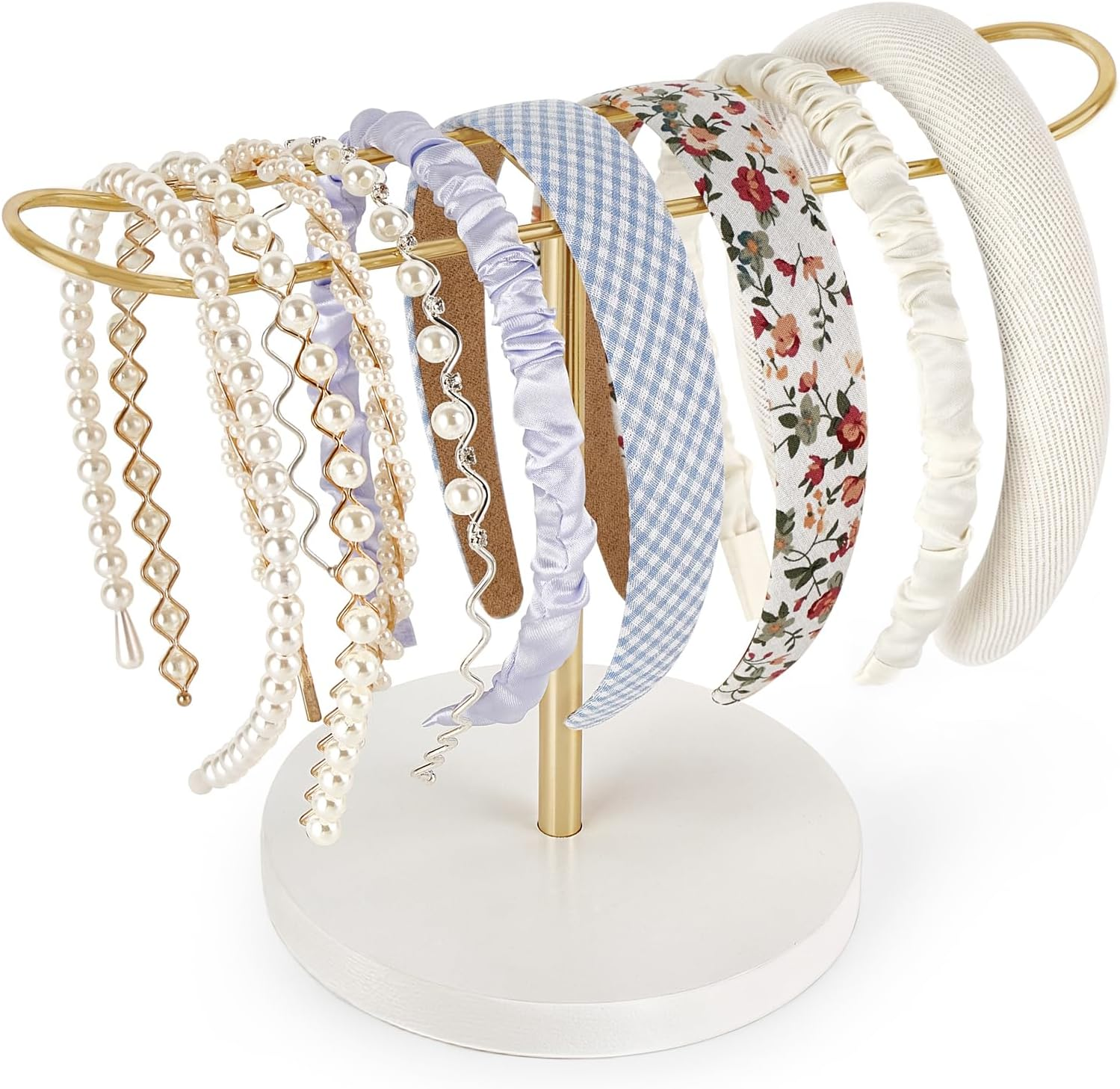 Dahey Headband Holder Metal Headband Organizer Hair Hoop Display Stand, Modern H