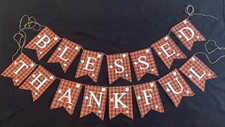 Fall Decor - THANKFUL BLESSED - Garland Banners for Fall Autumn Harvest 2PCS